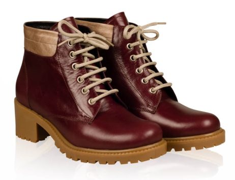Bocanci dama piele Mera M15 bordo - imagine 2