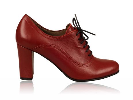 botine femei piele ghete femei cu siret rosii