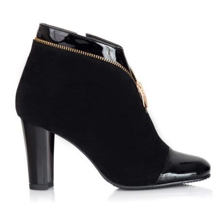 botine femei piele elegante cu fermoar