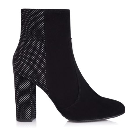 botine dama din piele intoarsa in doua culori