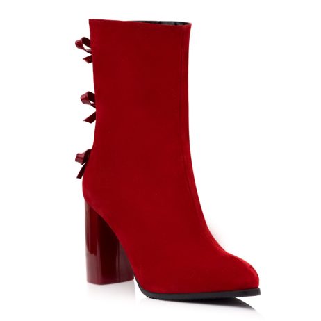Botine dama din piele intoarsa Bows E27r - imagine 2