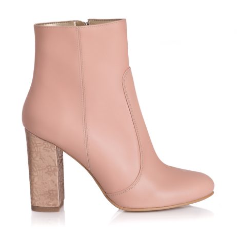 botine dama din piele naturala nude