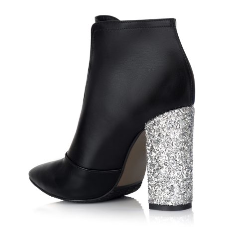 Botine dama din piele cu toc cu sclipici R11 - imagine 2