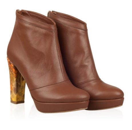 Botine dama din piele naturala cu toc Fantasy M24 - imagine 3