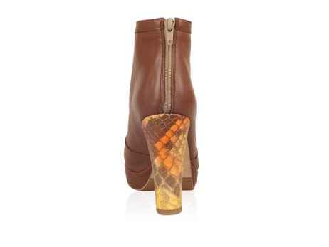 Botine dama din piele naturala cu toc Fantasy M24 - imagine 2