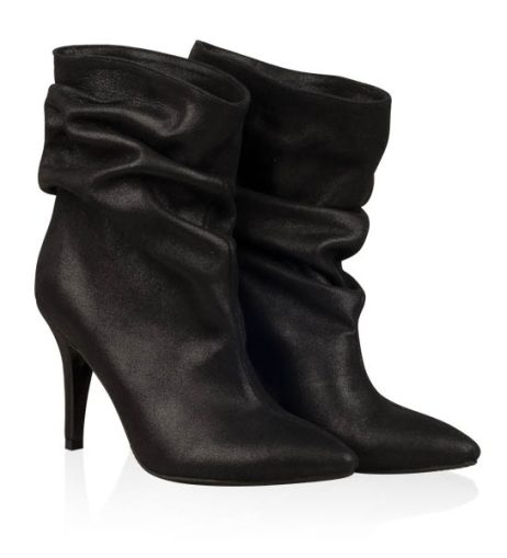 Botine dama din piele fronsate M28n - imagine 4
