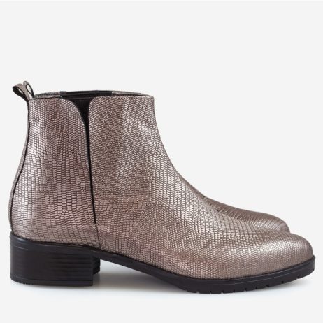 Ghete dama scurte din piele Euro C7 silver - imagine 2