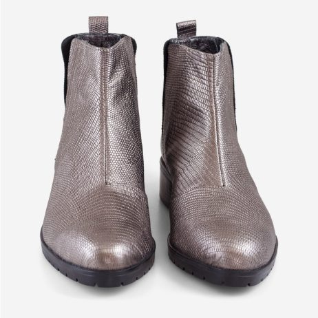 Ghete dama scurte din piele Euro C7 silver - imagine 4