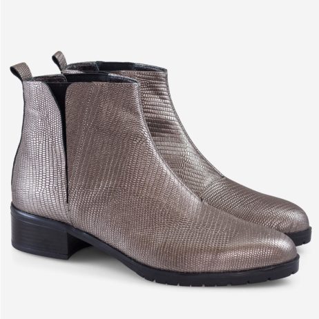 Ghete dama scurte din piele Euro C7 silver - imagine 5