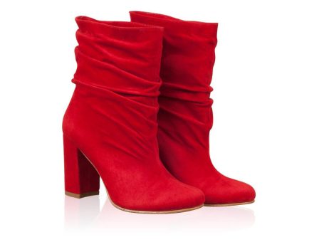 Botine dama fronsate din piele intoarsa Simple M59 - imagine 3