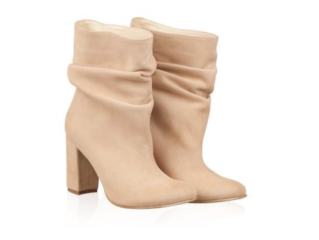Botine dama fronsate din piele intoarsa Simple M59 - imagine 2