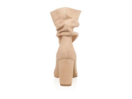 Botine dama fronsate din piele intoarsa Simple M59 - imagine 7