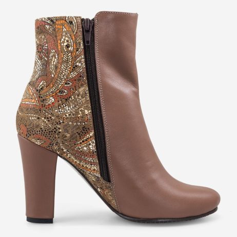 botine femei piele naturala in doua combinatii de culori botine cu fermoar