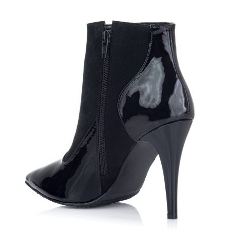 Botine dama stiletto din piele lacuita si piele intoarsa W24 - imagine 4