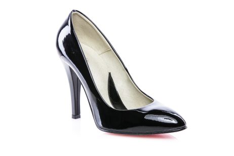 Pantofi stiletto dama de piele lacuita Daily - imagine 2