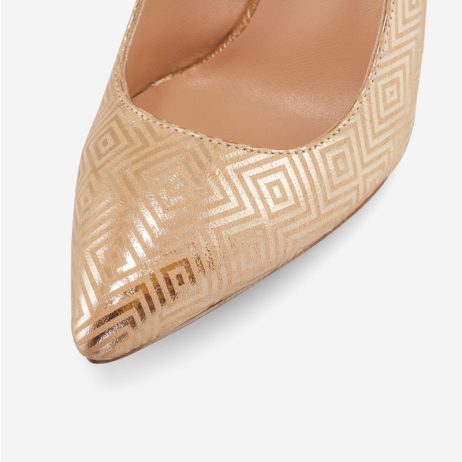 Pantofi stiletto dama de piele Special Print C19a - imagine 3
