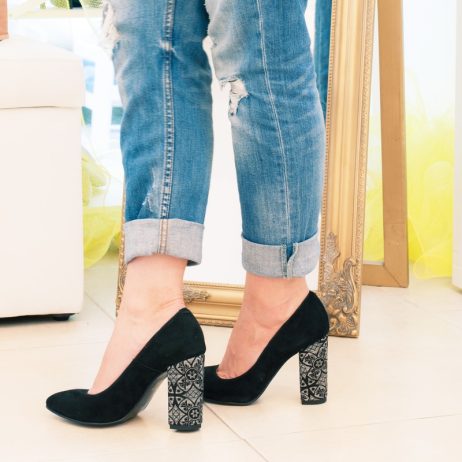Pantofi dama de piele intoarsa C17n - imagine 2
