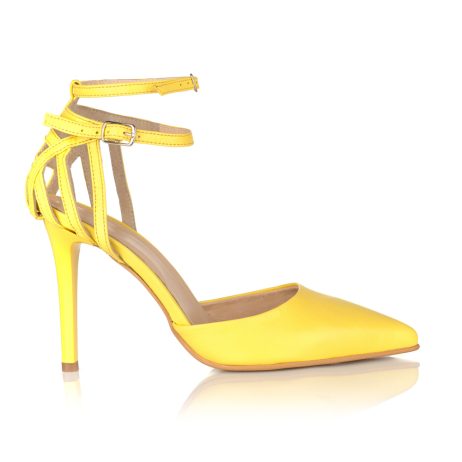 pantofi stiletto din piele naturala cu barete