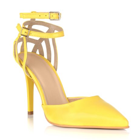 Pantofi stiletto dama de piele Line E41 - imagine 3