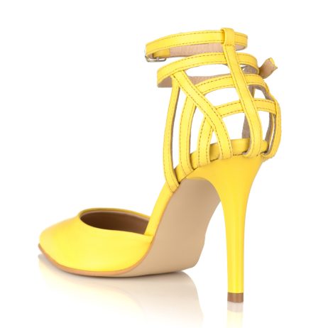 Pantofi stiletto dama de piele Line E41 - imagine 2