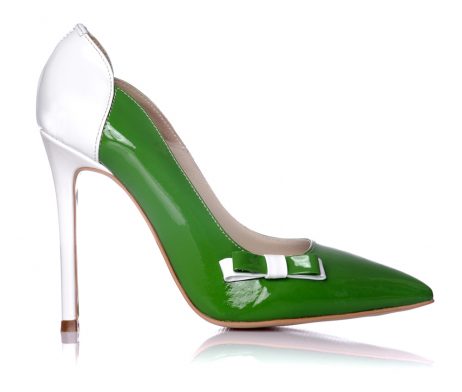 pantofi stiletto lac verde pantofi la comanda