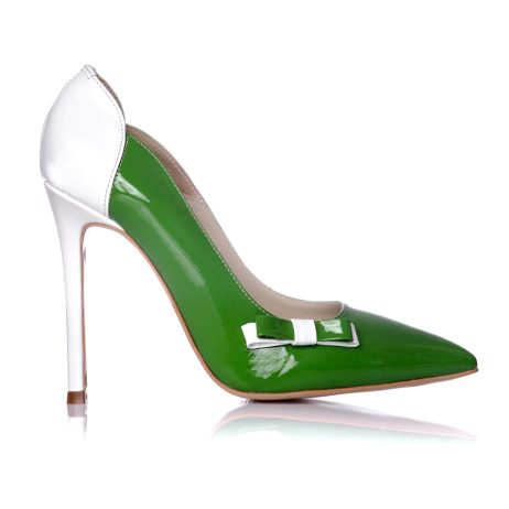 pantofi stiletto lac verde pantofi la comanda