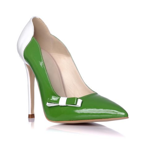 Pantofi Dama Piele Verde Stiletto Fundita K1 - imagine 2