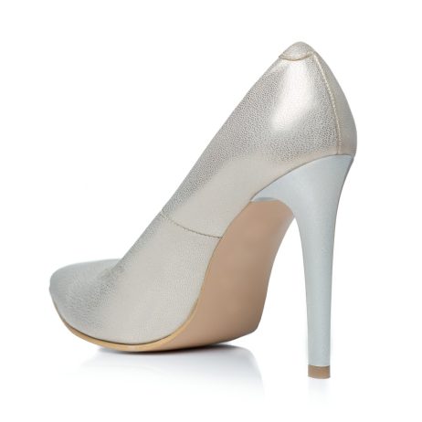 Pantofi stiletto dama de piele Silver E1 - imagine 3