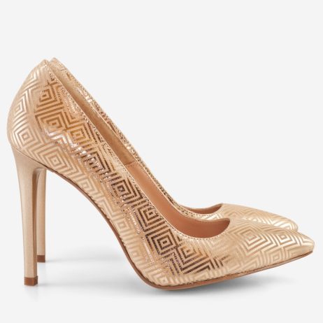 Pantofi stiletto dama de piele Special Print C19a - imagine 5