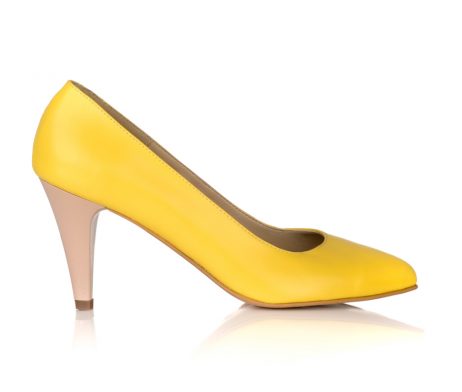 pantofi stiletto cu toc mic pantofi online pantofi piele galben