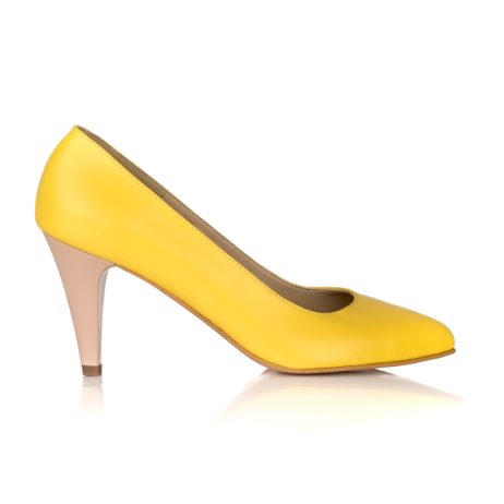 pantofi stiletto cu toc mic pantofi online pantofi piele galben