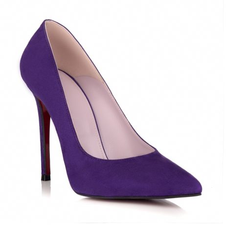 Pantofi stiletto dama de piele intoarsa K18m - imagine 2