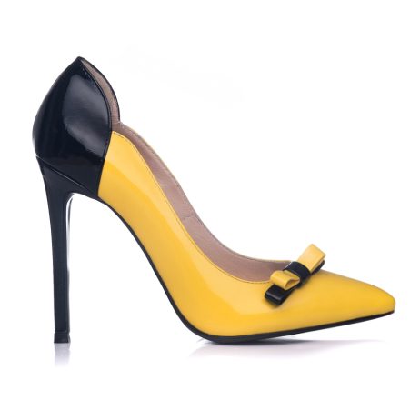 pantofi stiletto lac galben pantofi la comanda