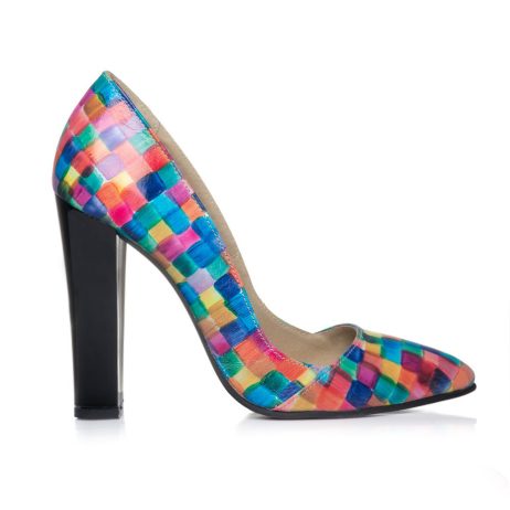 pantofi stiletto multicolor pantofi la comanda incaltaminte la comanda