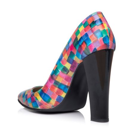 Pantofi stiletto dama de piele cu toc Fatic E28m - imagine 3