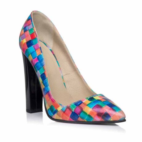 Pantofi stiletto dama de piele cu toc Fatic E28m - imagine 2