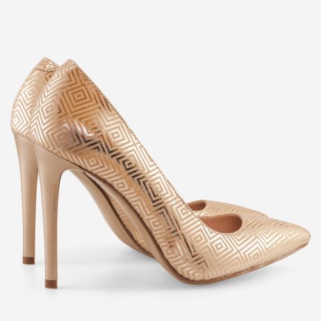 Pantofi stiletto dama de piele Special Print C19a - imagine 6