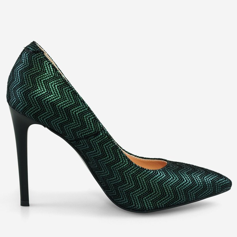 Pantofi stiletto dama de piele Special Print C19v - Pantofi Piele ...