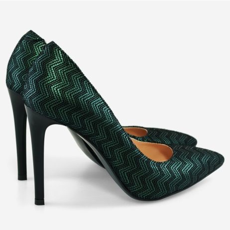 Pantofi stiletto dama de piele Special Print C19v - imagine 2