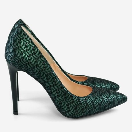 Pantofi stiletto dama de piele Special Print C19v - imagine 4