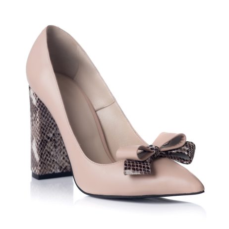 Pantofi stiletto dama de piele cu toc Fatib R1s - imagine 3