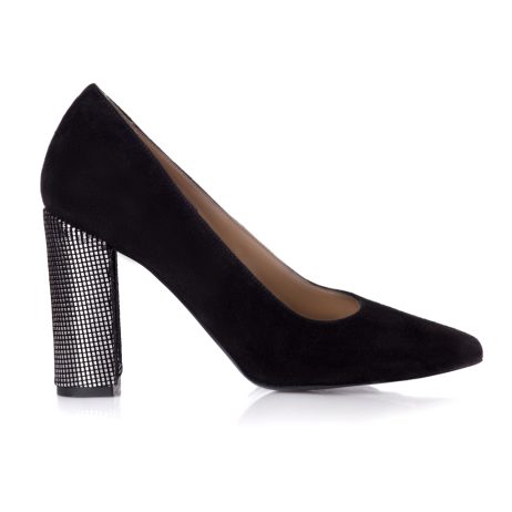 pantofi stiletto toc gros negri