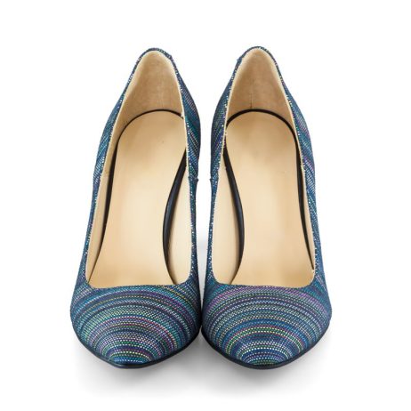Pantofi stiletto dama de piele dungi C17 - imagine 5