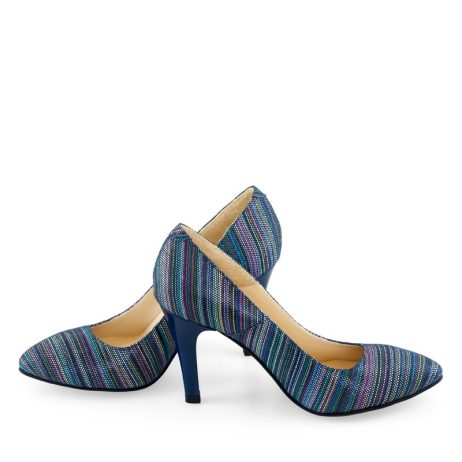 Pantofi stiletto dama de piele dungi C17 - imagine 3