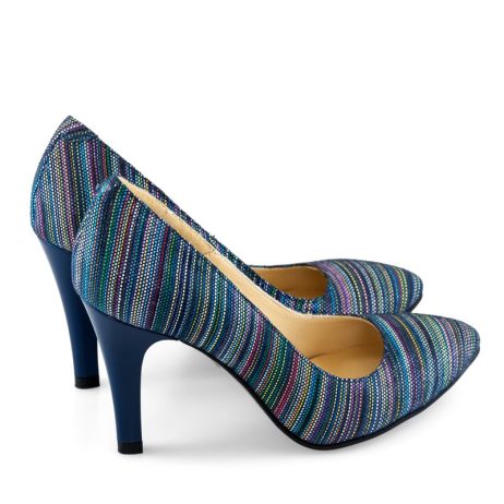 Pantofi stiletto dama de piele dungi C17 - imagine 4