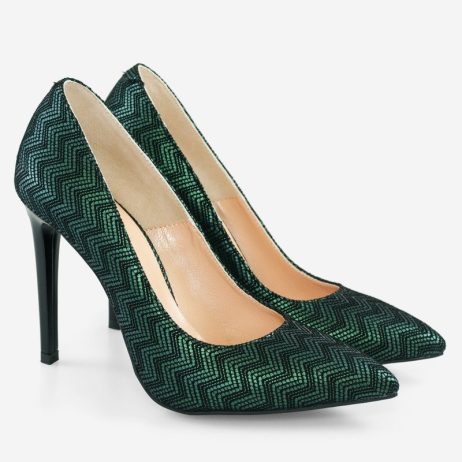 Pantofi stiletto dama de piele Special Print C19v - imagine 3