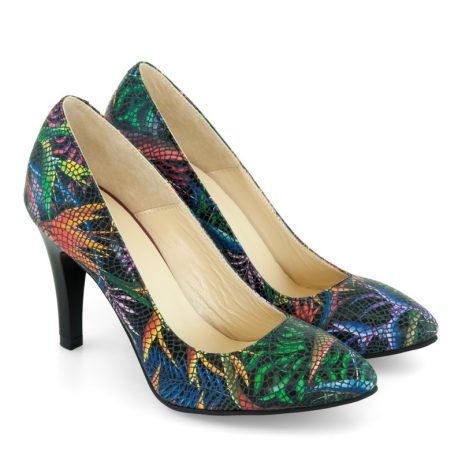 Pantofi stiletto dama de piele Tropical C17 - imagine 3