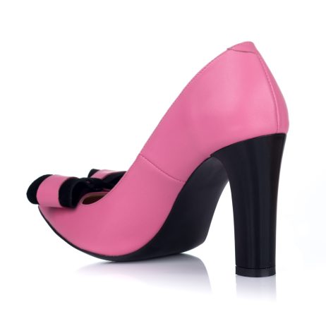Pantofi stiletto dama de piele cu toc gros R5r - imagine 3
