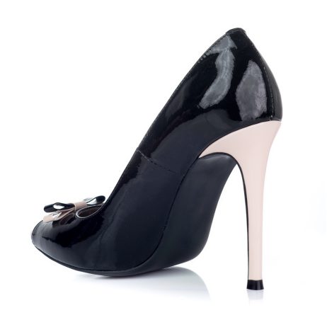 Pantofi stiletto dama de piele lacuita Kari - imagine 3