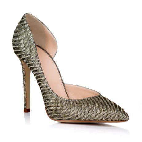 Pantofi stiletto dama de piele Cuty gold K10 - imagine 2